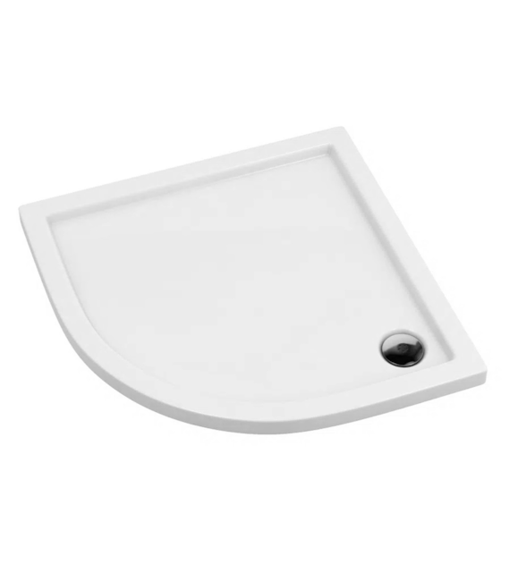 Brodzik akrylowy Standard Plus półokrągły 90x90x5cm głębokość 3cm, biały, ALATUS
