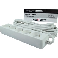 Przedłużacz 5 gniazd 5mb z uziemieniem biały HERMES