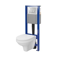 Zestaw podtynkowy [SET C71 SYSTEM 40 MECH]: stelaż podtynkowy + miska WC DELFI + deska sedesowa pp, wolnoopadająca + przycisk sterujący, chrom połysk, CERSANIT