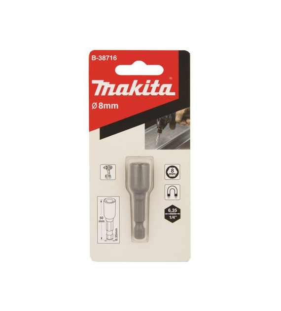 Końcówka z nasadką magnetyczną GN 6-kątną 8mm BIT MAKITA