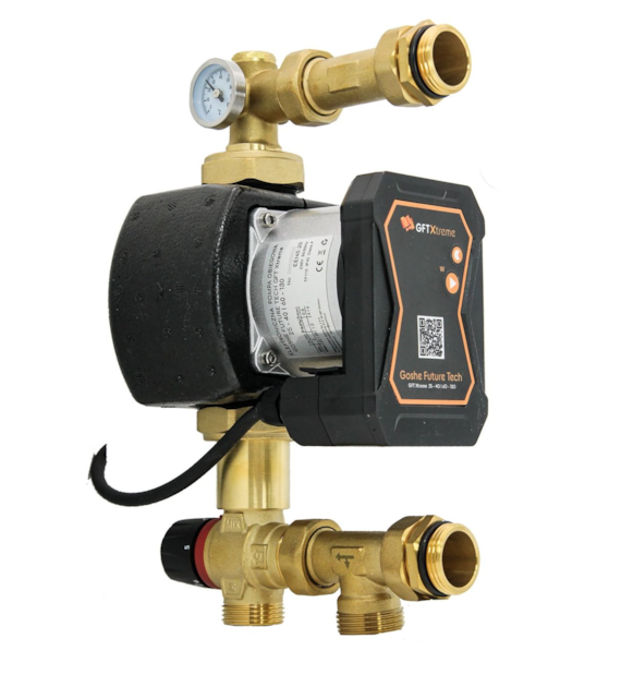 Moduł mieszający z pompą XTREME GOSHE 25/40/60/130, zawór mieszjący  GOSHE kv 3,8, rozstaw 235mm