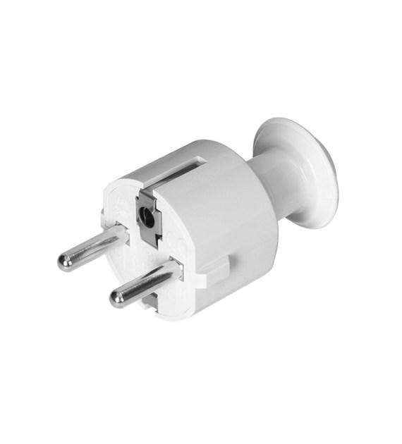 Wtyczka prosta z uziemieniem 16A 250V biała WT-16 BI ORNO