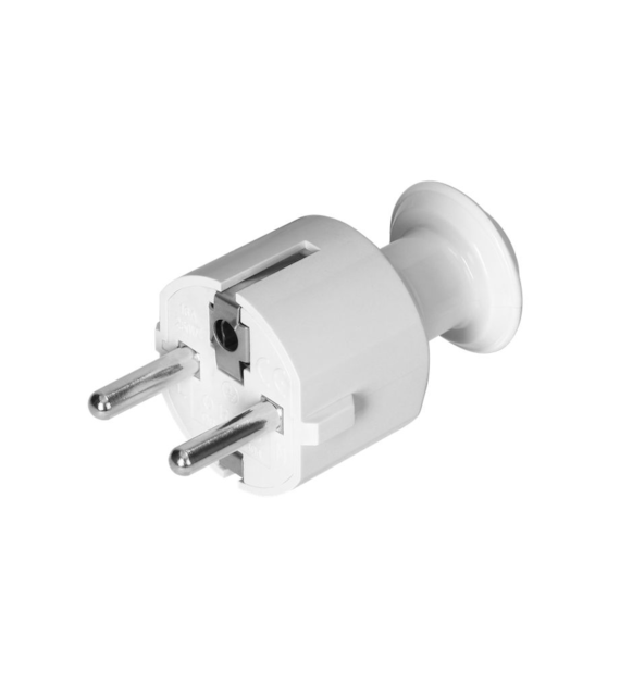 Wtyczka prosta z uziemieniem 16A 250V biała WT-16 BI ORNO