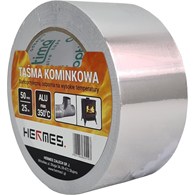 Taśma kominkowa srebrna 50mm x 10 m do 350'C HERMES
