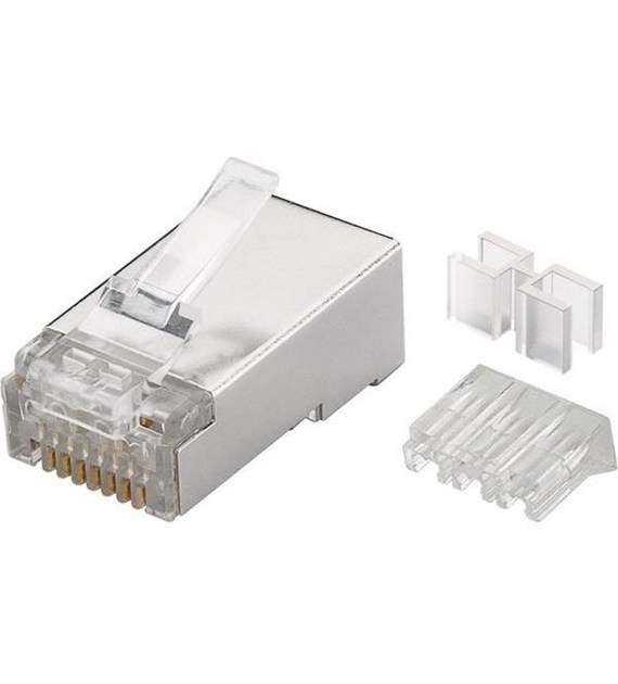 Wtyk teleinformatyczny RJ45 kat.6A STP /z przyrządem do nawlekania/ 72502 ( cena za 1 sztukę ) GOOBAY