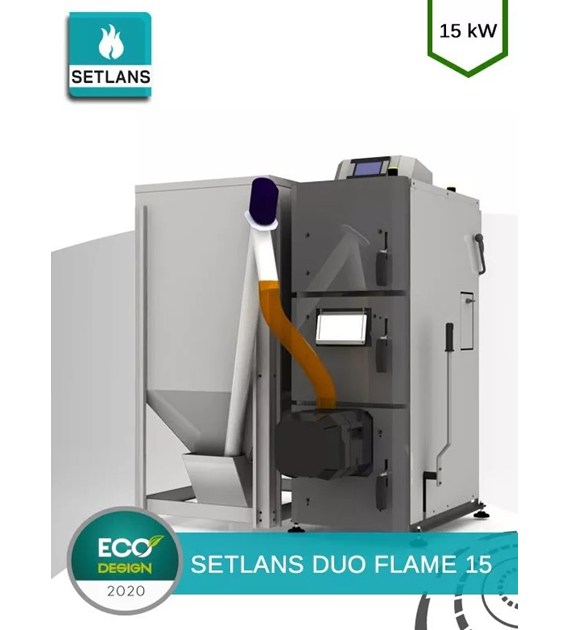 SETLANS Kocioł centralnego ogrzewania DUO FLAME 20 pelletowy