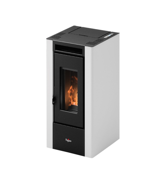 Piecyk, piec na pelet, pellet ELLIOT PEGASO BIAŁY 6 kW WENTOR ( nadmuch na pomieszczenie )