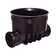 Kineta PP 400x160 przelotowa typ 1, do rury wznoszącej korugowanej OD400mm oraz rury wlotowej gładkiej 160mm, z uszczelką, kolor czarny (Basic 400) WAVIN