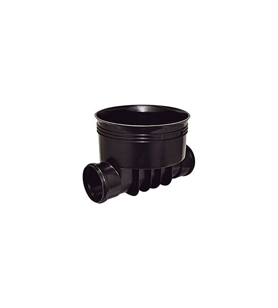 Kineta PP 400x160 przelotowa typ 1, do rury wznoszącej korugowanej OD400mm oraz rury wlotowej gładkiej 160mm, z uszczelką, kolor czarny (Basic 400) WAVIN