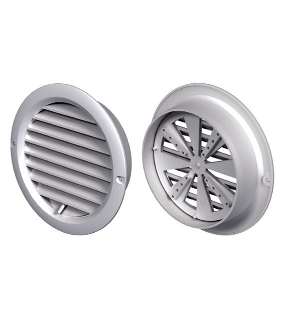 Kratka wentylacyjna okrągła regulowana z kołnierzem fi 100 mm, biała VENTIKA