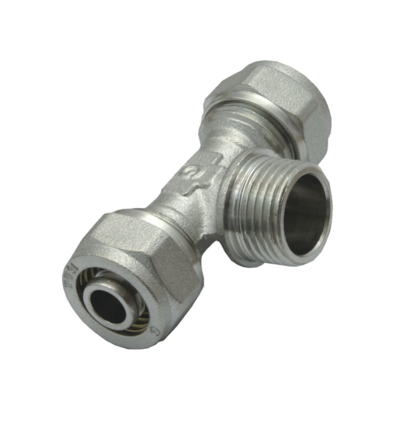 Trójnik skręcany do PEX 25x3/4x25 gwint zewnętrzny GOSHE