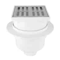Kratka ściekowa, kanalizacyjna CHROM DN50 10x10 prosta regulowana DES