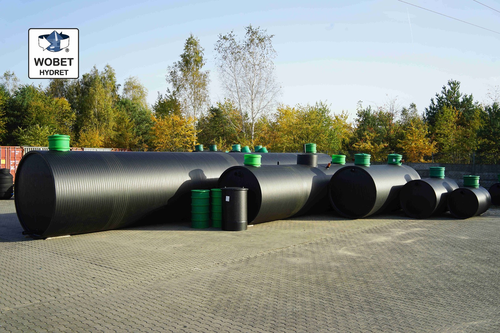 Zbiornik szczelny (szambo) 10m3 HDPE, długość 6m, średnica 1.5m WOBET HYDRET