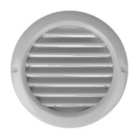 Kratka wentylacyjna okrągła z siatką i kołnierzem fi 125 mm, biała VENTS