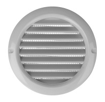 Kratka wentylacyjna okrągła z siatką i kołnierzem fi 125 mm, biała VENTS