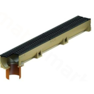 ACO Self Euroline kanał z rusztem żeliwnym,króciec odpływ.O110mm,dł.100cm,h=10,4cm,polimerbeton