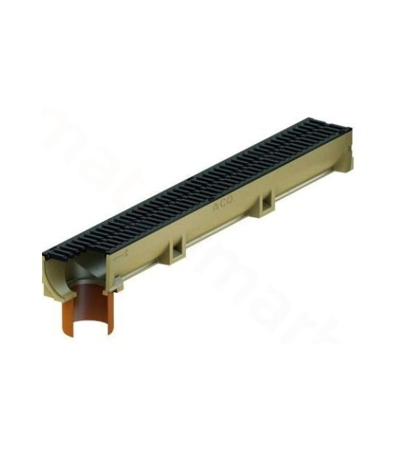 ACO Self Euroline kanał z rusztem żeliwnym,króciec odpływ.O110mm,dł.100cm,h=10,4cm,polimerbeton