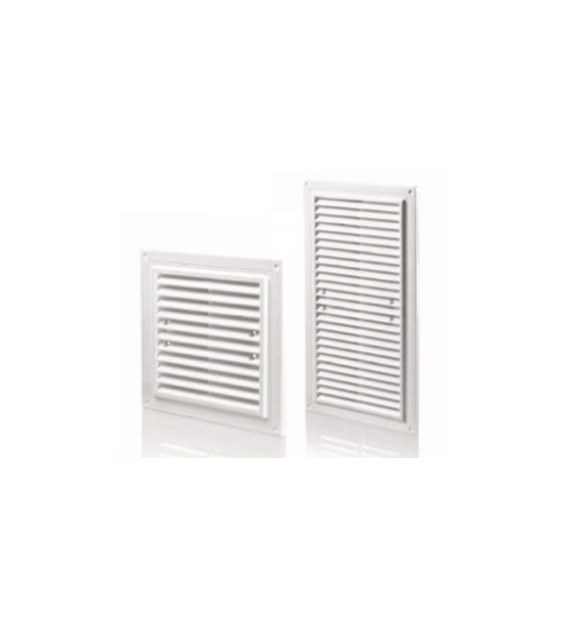 Kratka wentylacyjna 150x150 mm z siatką i uchwytami mocującymi, biała VENTIKA