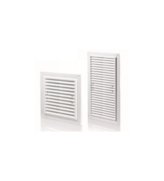 Kratka wentylacyjna 150x150 mm z siatką i uchwytami mocującymi, biała VENTIKA