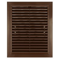 Kratka wentylacyjna 175x175 mm z siatką i uchwytami mocującymi, brązowa VENTIKA