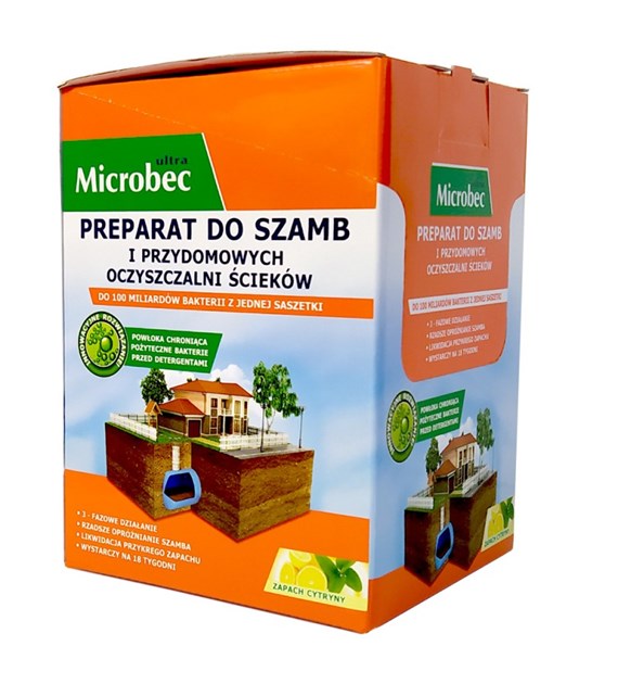 Saszetki biologiczne do szamb BROS MICROBEC 18x25G