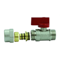 Kurek MINI ze złączką na rurę pex CZERWONY 1/2x16 ( DN15 x 16 ) GOSHE