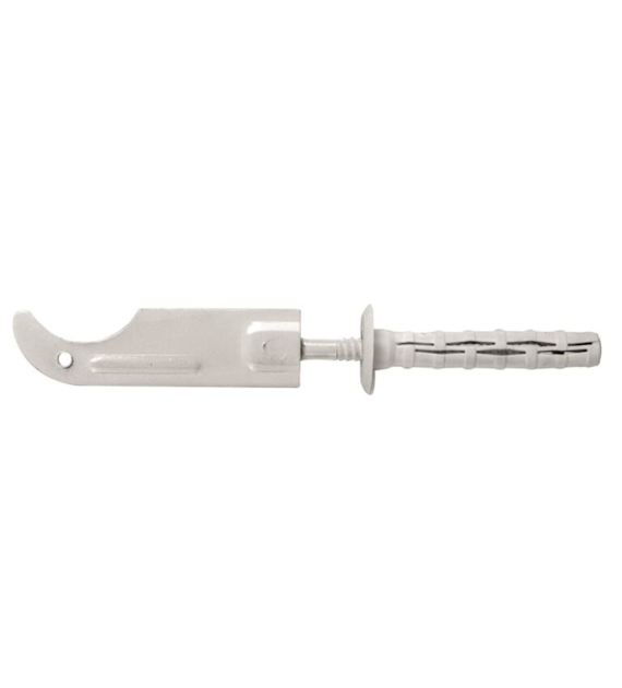 Wspornik, wieszak wkręcany do grzejnika aluminiowego z kołkiem długość całkowita haka 172 mm, kołek 61,9 mm BIAŁY DIAMOND