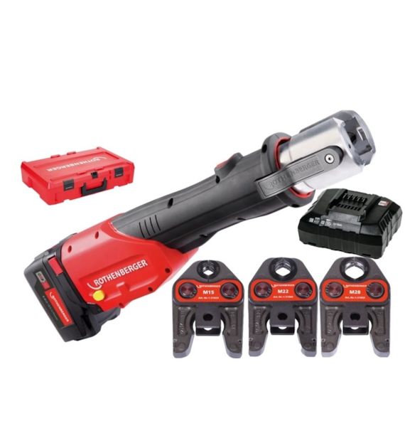 Zaciskarka Rothenberger ROMAX 4000 / 18 V 4.0 Ah + zestaw szczęk zaciskowych M15-22-28 ROTHENBERGER