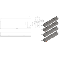 Kanał betonowy, korytko BASE DN100 KTL ruszt żeliwo klasa B125 H125 140mm szerokość, wysokość 125mm VODALAND