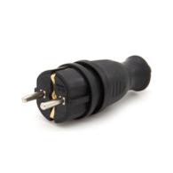 Wtyczka gumowa 16A 230V IP44 hermetyczna CZARNA BYLION