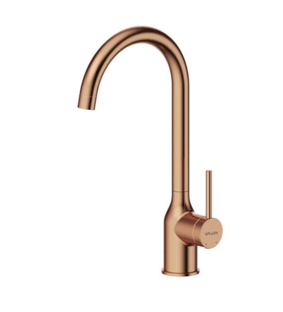 CANNOLI SATIN COPPER Bateria kuchenna z dźwignią z boku