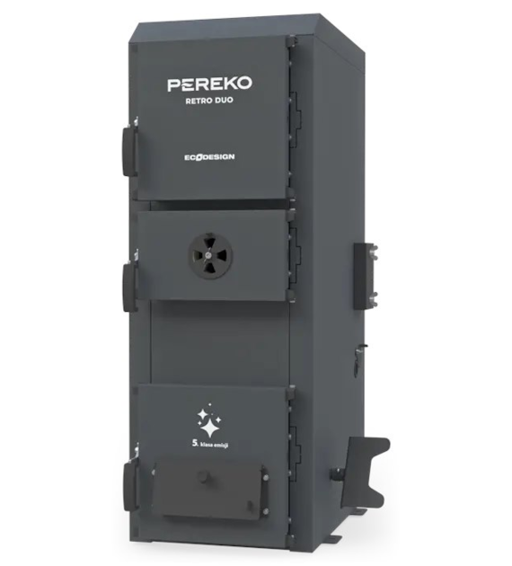 Kocioł zasypowy wielopaliwowy na węgiel i drewno RETRO DUO 21 - 22 kW PEREKO