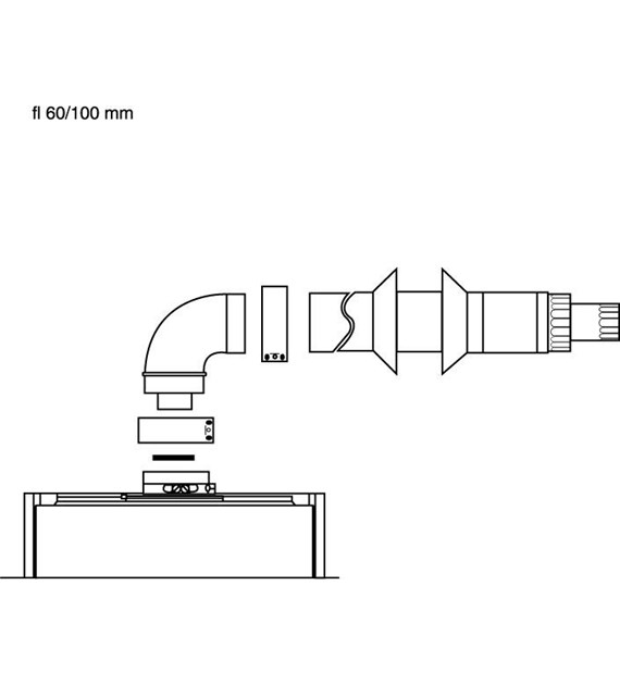 Zestaw odprowadzający spaliny 60/100 SGA FB L-900mm