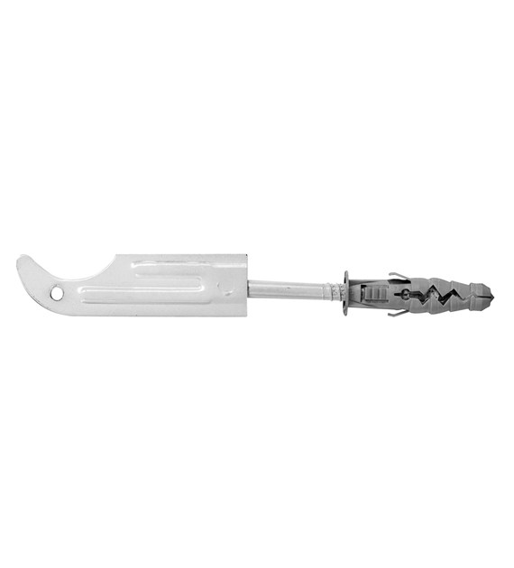 Wspornik, wieszak wkręcany do grzejnika aluminiowego z kołkiem długość całkowita haka 18 cm, kołek 6 cm BIAŁY DIAMOND