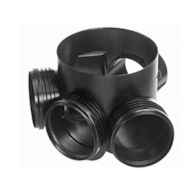 Kineta PP 315x160 zbiorcza 45st. typ 2, do rury wznoszącej korugowanej 315mm oraz rury wlotowej gładkiej 160mm, z uszczelką, kolor czarny (Basic 315) WAVIN