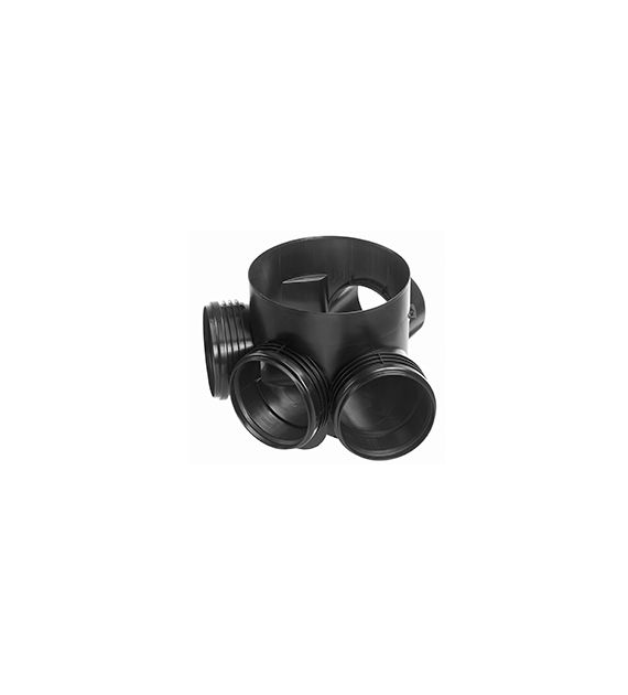 Kineta PP 315x160 zbiorcza 45st. typ 2, do rury wznoszącej korugowanej 315mm oraz rury wlotowej gładkiej 160mm, z uszczelką, kolor czarny (Basic 315) WAVIN