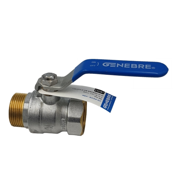 Zawór kulowy 1 1/4  ( DN32 ) PN25 typ 3034 gwint wewnętrzny / gwint zewnętrzny GENEBRE