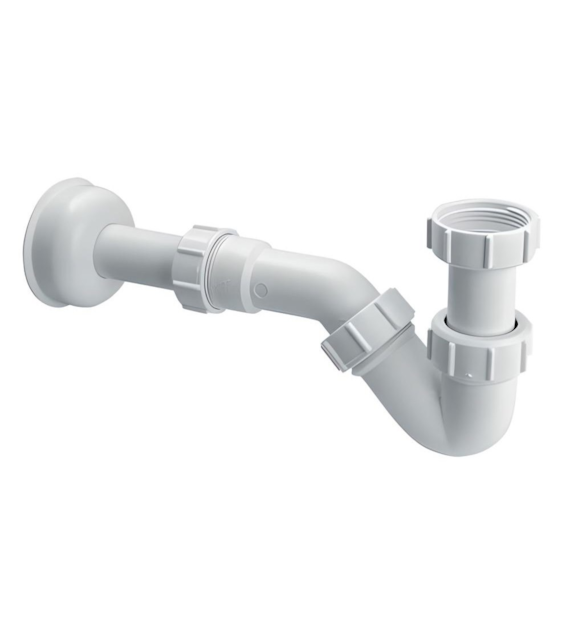 MCALPINE Syfon bidetowy rurowy 11/4 x32mm z przedłużką i rozetą bez spustu