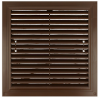 Kratka wentylacyjna 150x150 mm z siatką i uchwytami mocującymi, brązowa VENTIKA