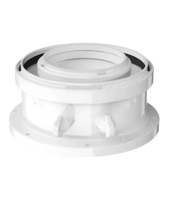 Adapter koncentryczny kotła (2714), powietrzno-spalinowy O80/125 z króćcami pomiarowymi, PP (odpowiednik* AZB931 - 7716780184) BOSCH