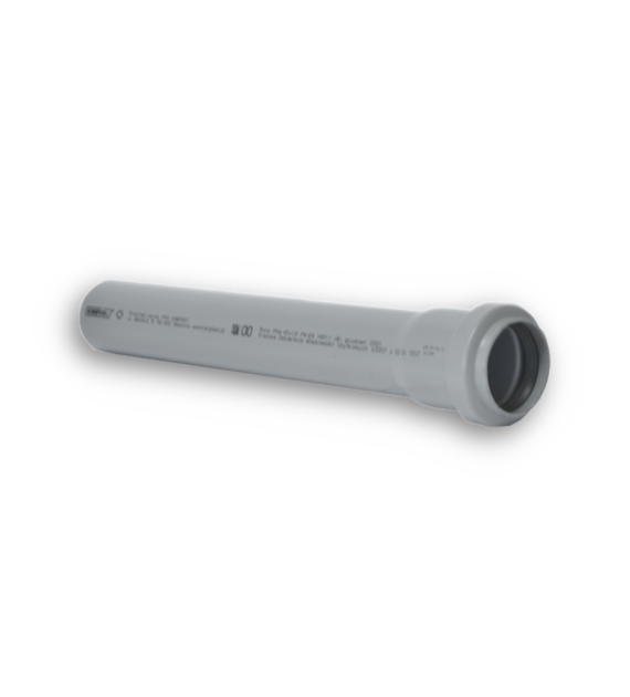 Rura kanalizacyjna PP 40 x 0.25m ścianka 1.8mm SZARA KANPLAST