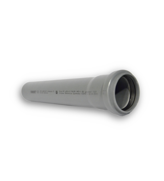 Rura kanalizacyjna PP 50 x 2m ścianka 1.8mm SZARA KANPLAST