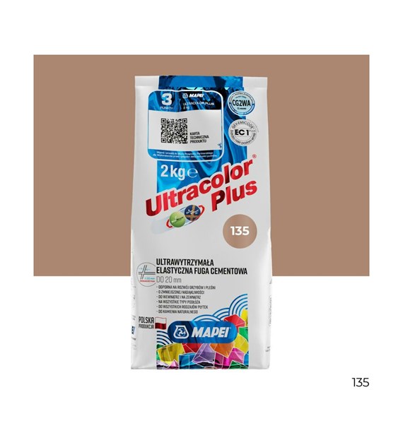 Fuga elastyczna Mapei Ultracolor Plus 135 złoty piasek 2 kg