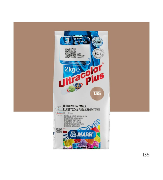 Fuga elastyczna Mapei Ultracolor Plus 135 złoty piasek 2 kg