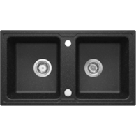 ZLEW. ZORBA GRAFITOWY GRANIT 2K B/O 780x435x180, 3,5  + OSPRZĘT SPACE-SAVER