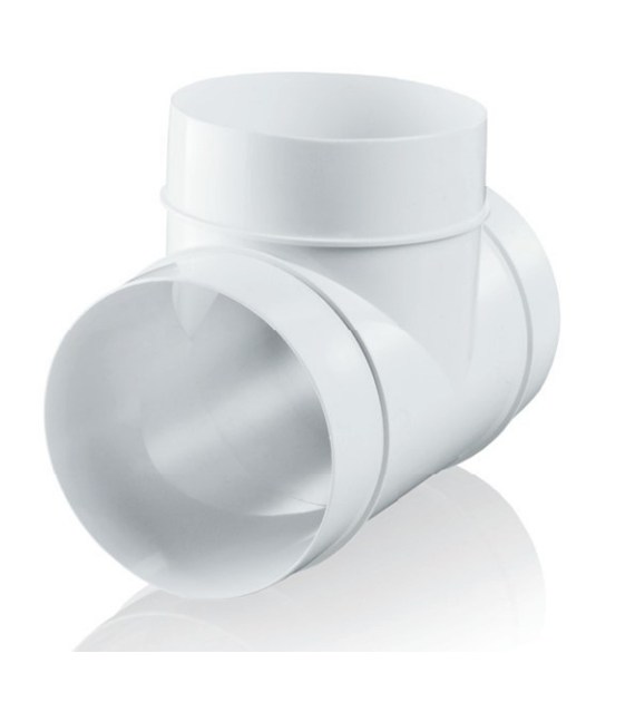 Trójnik okrągły fi 125 mm, biały VENTIKA