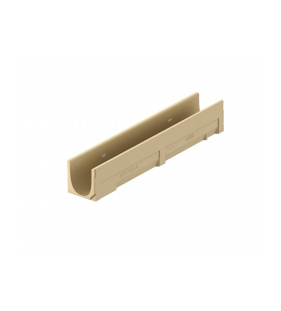 ACO Gala G100 koryto, Typ 0.1, wyżł. dno/bok do wyb. O110mm, dł.50cm, H=15cm, polimerbeton