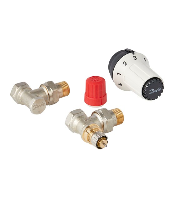 SET RA kątowy 3-elementowy zestaw termostatyczny DANFOSS