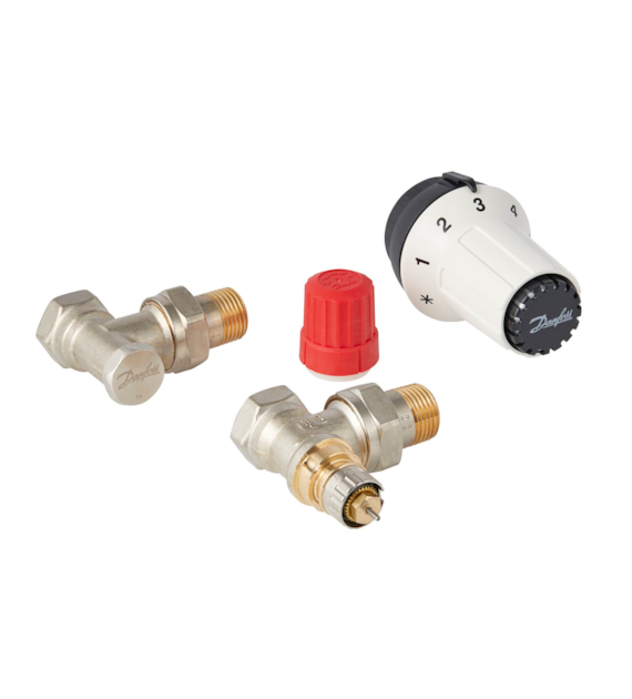 SET RA kątowy 3-elementowy zestaw termostatyczny DANFOSS