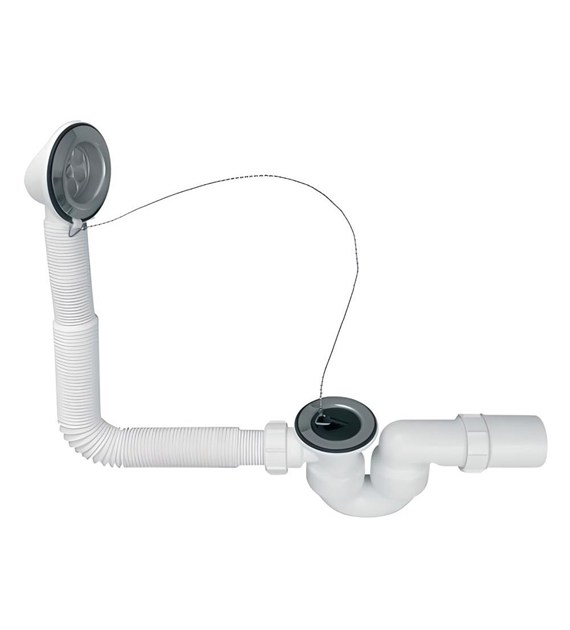 Zestaw odpływowo-przelewowy wannowy z odejściem 40/50mm, korek gumowy wraz z łańcuszkiem MCALPINE